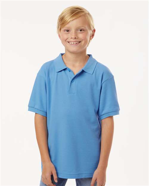 DRIEQUIP Youth Pique Polo with Wrinkle Resistance