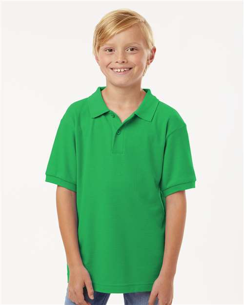 DRIEQUIP Youth Pique Polo with Wrinkle Resistance
