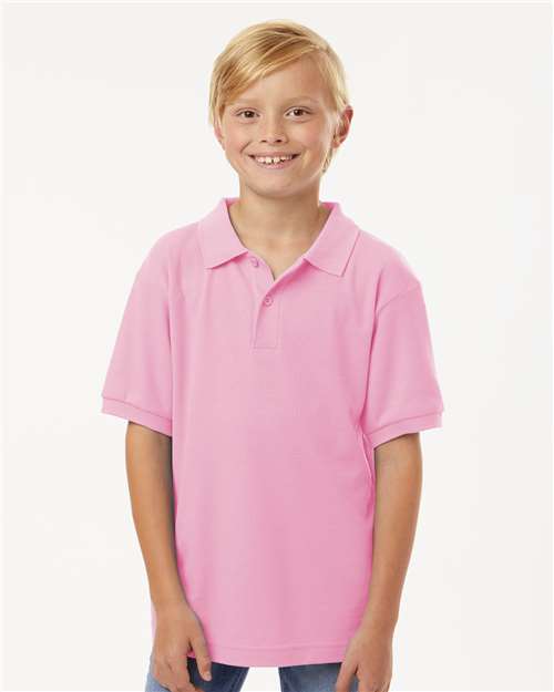 DRIEQUIP Youth Pique Polo with Wrinkle Resistance