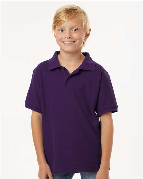 DRIEQUIP Youth Pique Polo with Wrinkle Resistance