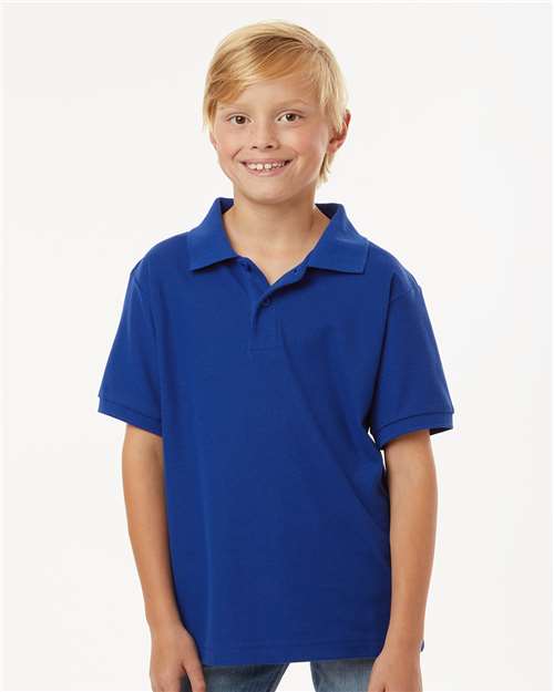 DRIEQUIP Youth Pique Polo with Wrinkle Resistance