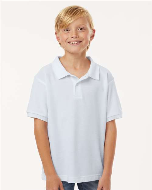 DRIEQUIP Youth Pique Polo with Wrinkle Resistance