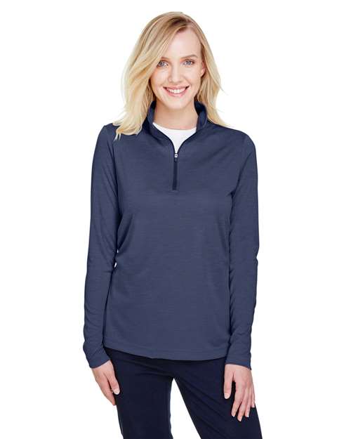 DRIEQUIP Women's Sonic Heather Quarter-Zip with Moisture-Wicking Comfort