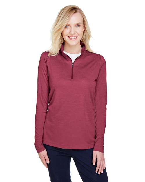 DRIEQUIP Women's Sonic Heather Quarter-Zip with Moisture-Wicking Comfort