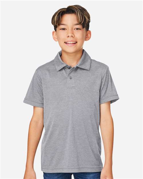 DRIEQUIP Youth Zone Sonic Heather Moisture-Wicking Polo