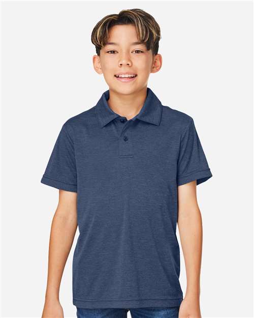 DRIEQUIP Youth Zone Sonic Heather Moisture-Wicking Polo