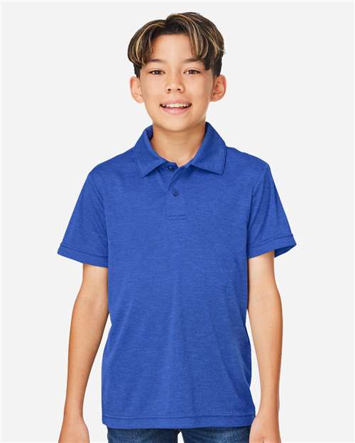 DRIEQUIP Youth Zone Sonic Heather Moisture-Wicking Polo
