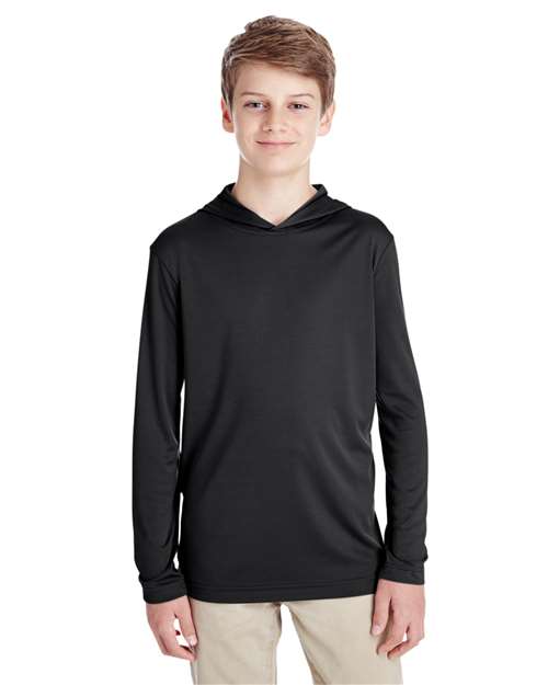 DRIEQUIP Youth Zone Moisture-Wicking Hooded Long Sleeve T-Shirt