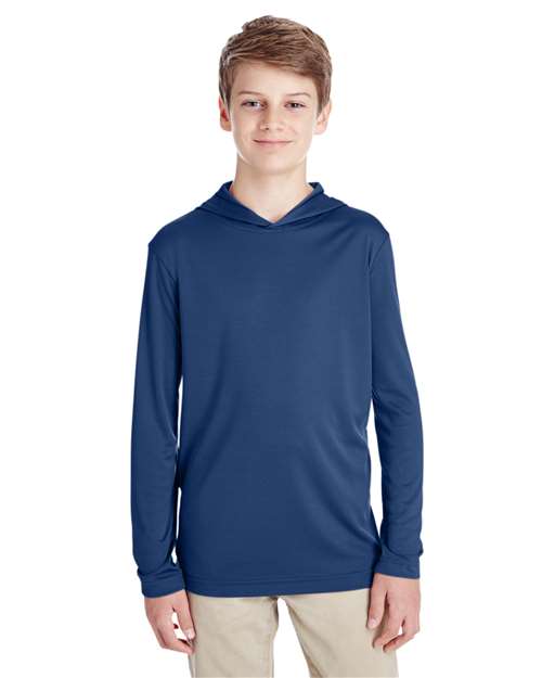 DRIEQUIP Youth Zone Moisture-Wicking Hooded Long Sleeve T-Shirt