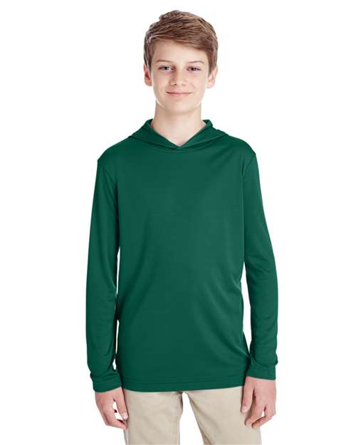 DRIEQUIP Youth Zone Moisture-Wicking Hooded Long Sleeve T-Shirt