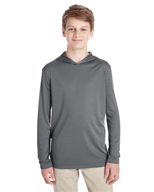 DRIEQUIP Youth Zone Moisture-Wicking Hooded Long Sleeve T-Shirt