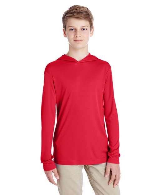 DRIEQUIP Youth Zone Moisture-Wicking Hooded Long Sleeve T-Shirt