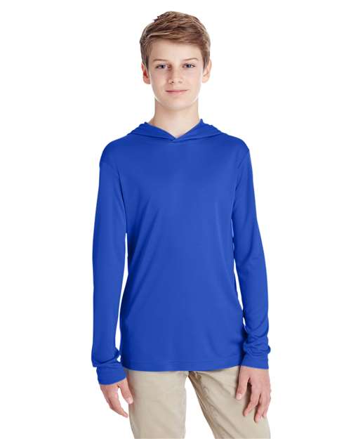 DRIEQUIP Youth Zone Moisture-Wicking Hooded Long Sleeve T-Shirt