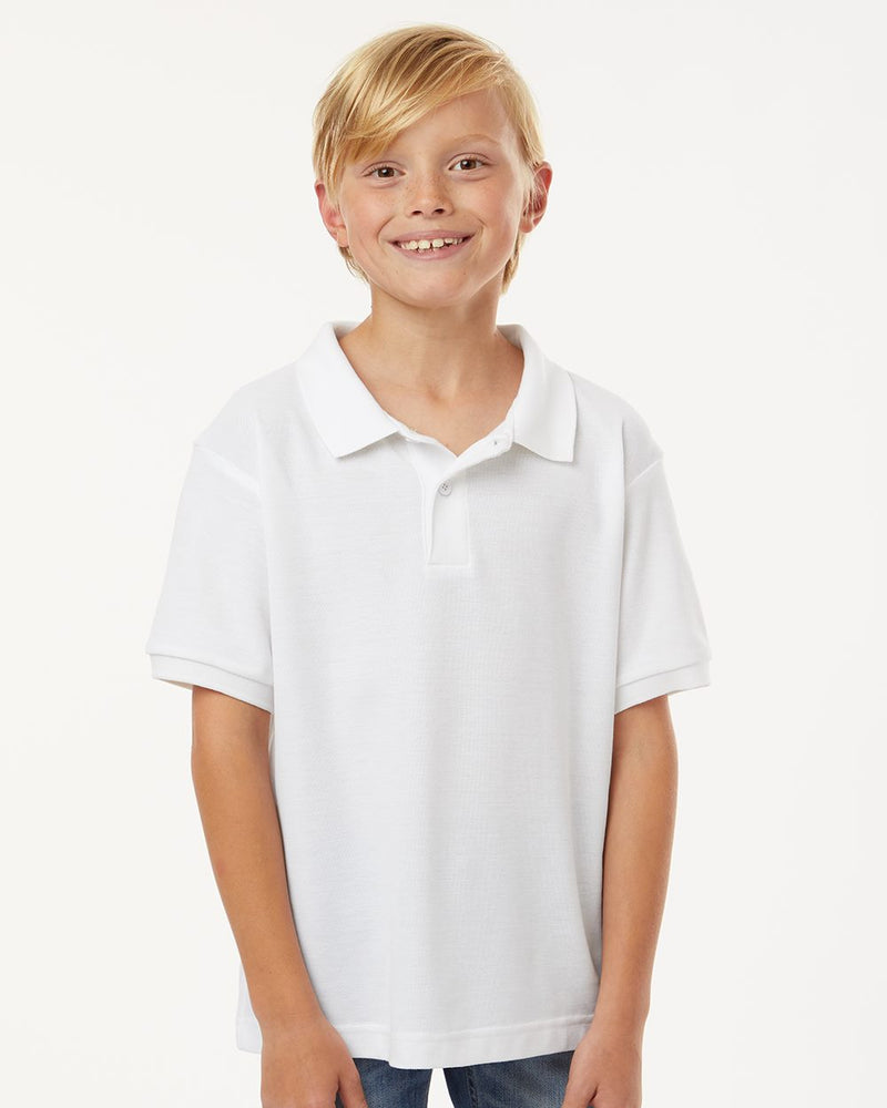 DRIEQUIP Youth Pique Polo with Wrinkle Resistance