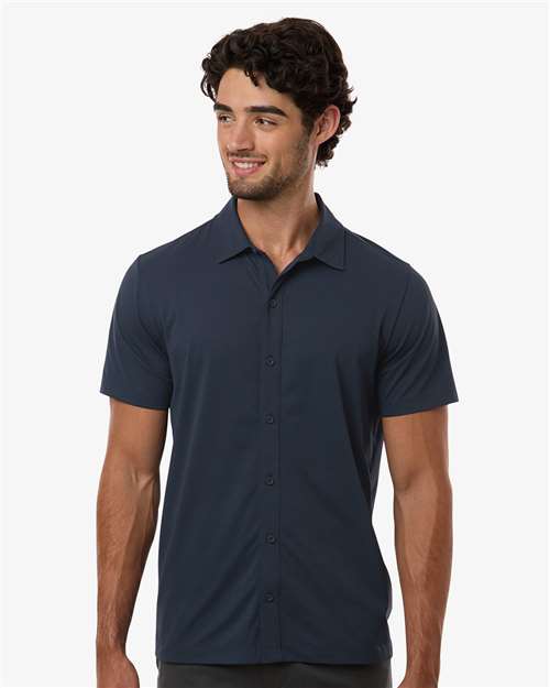 DRIEQUIP Men's Pro-Flex Button-Down Short Sleeve Shirt
