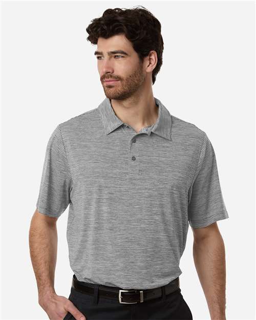 DRIEQUIP Men's Relay Moisture-Wicking Heathered Stripe Polo