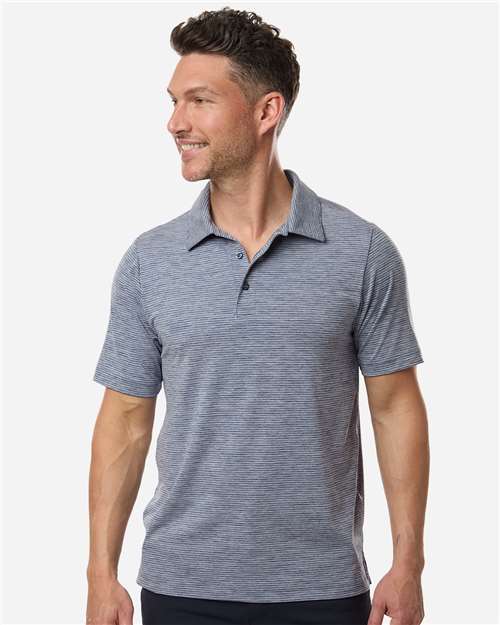 DRIEQUIP Men's Relay Moisture-Wicking Heathered Stripe Polo