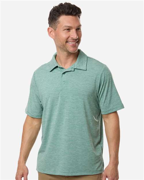 DRIEQUIP Men's Relay Moisture-Wicking Heathered Stripe Polo