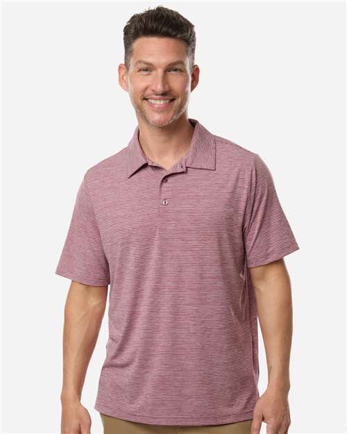 DRIEQUIP Men's Relay Moisture-Wicking Heathered Stripe Polo