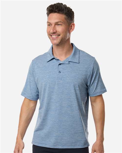 DRIEQUIP Men's Relay Moisture-Wicking Heathered Stripe Polo