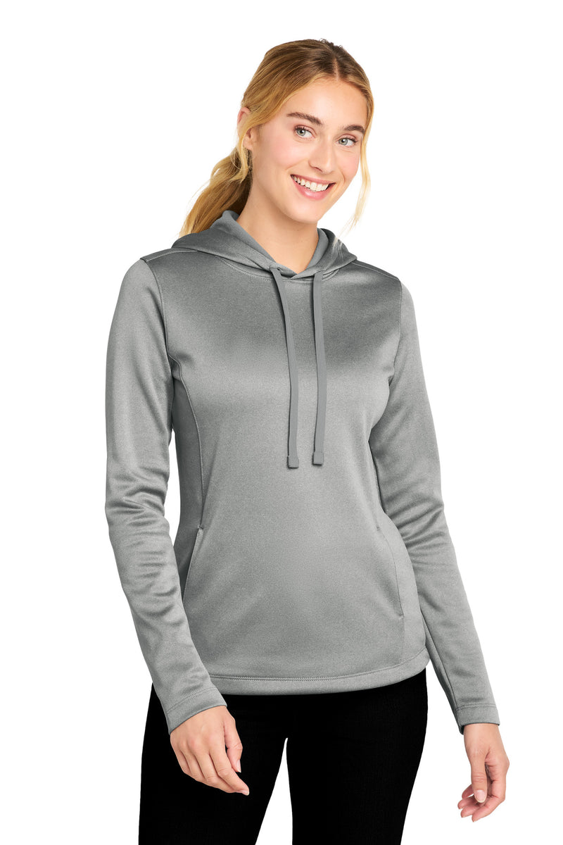 DRIEQUIP Women's Moisture Wicking Athletic Heather Fleece Hooded Pullover L