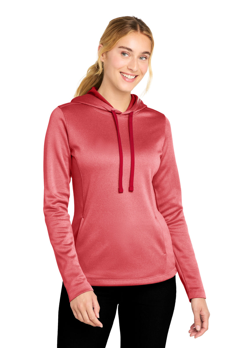 DRIEQUIP Women's Moisture Wicking Athletic Heather Fleece Hooded Pullover L