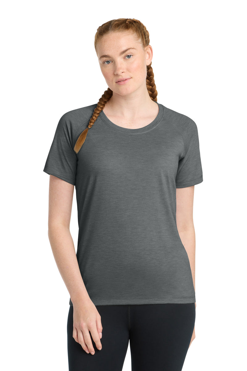 DRIEQUIP Women's Tri-Blend Raglan Tee with Moisture-Wicking Performance