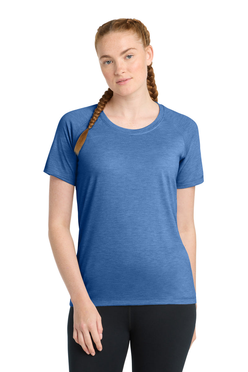 DRIEQUIP Women's Tri-Blend Raglan Tee with Moisture-Wicking Performance