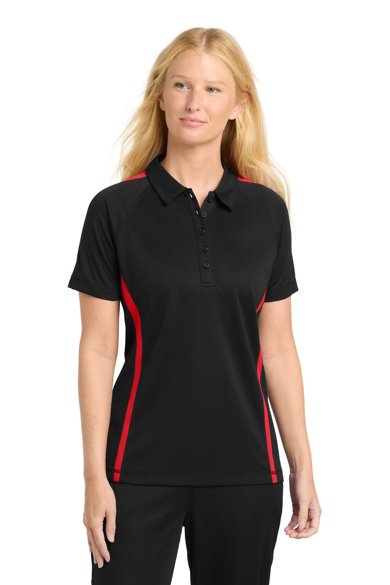 DRIEQUIP Women's Moisture Wicking Micro-Mesh Colorblock Polo L