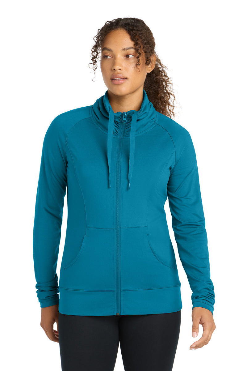 DRIEQUIP Women's Stretch Full-Zip Jacket with Cowl Collar