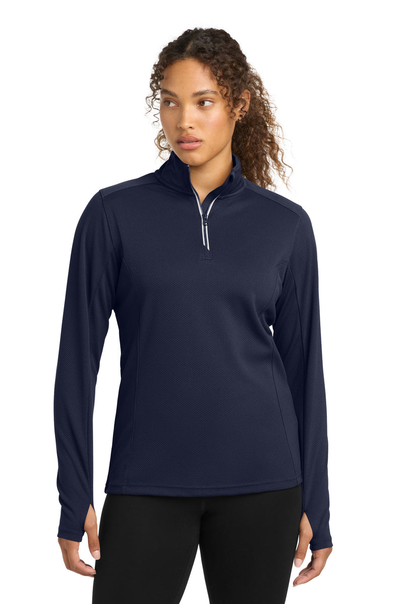 DRIEQUIP Women's Textured 1/4-Zip Pullover with Thumbholes