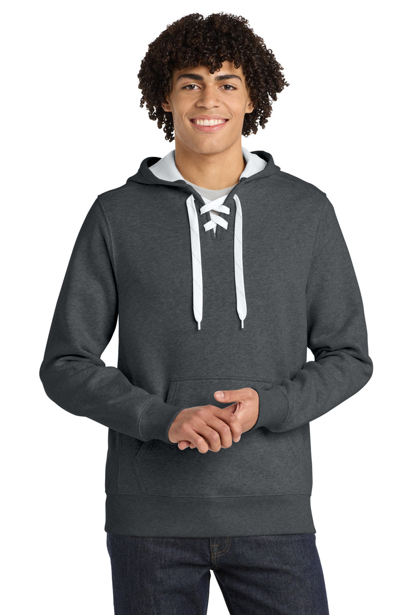 DRIEQUIP Lace Up Pullover Hooded Sweatshirt