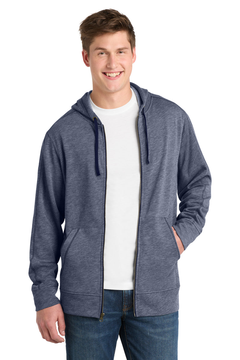 DRIEQUIP Moisture Wicking Tri-Blend Wicking Fleece Full-Zip Hooded Jacket