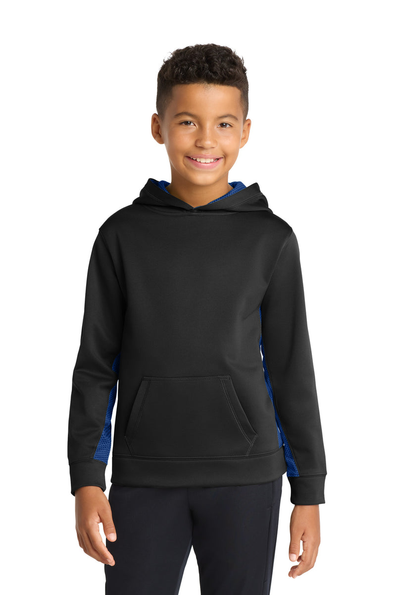 DRIEQUIP Youth Sport-Wick ® CamoHex Fleece Colorblock Hooded Pullover Y