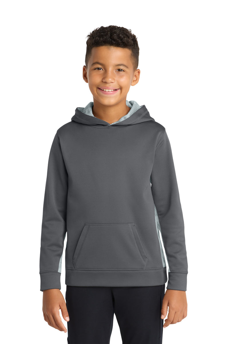 DRIEQUIP Youth Sport-Wick ® CamoHex Fleece Colorblock Hooded Pullover Y
